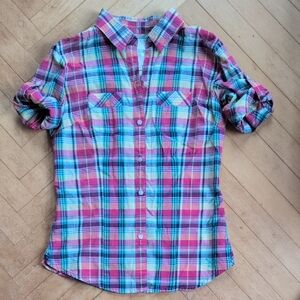American Eagle Multicolor Plaid Shirt - Size 4